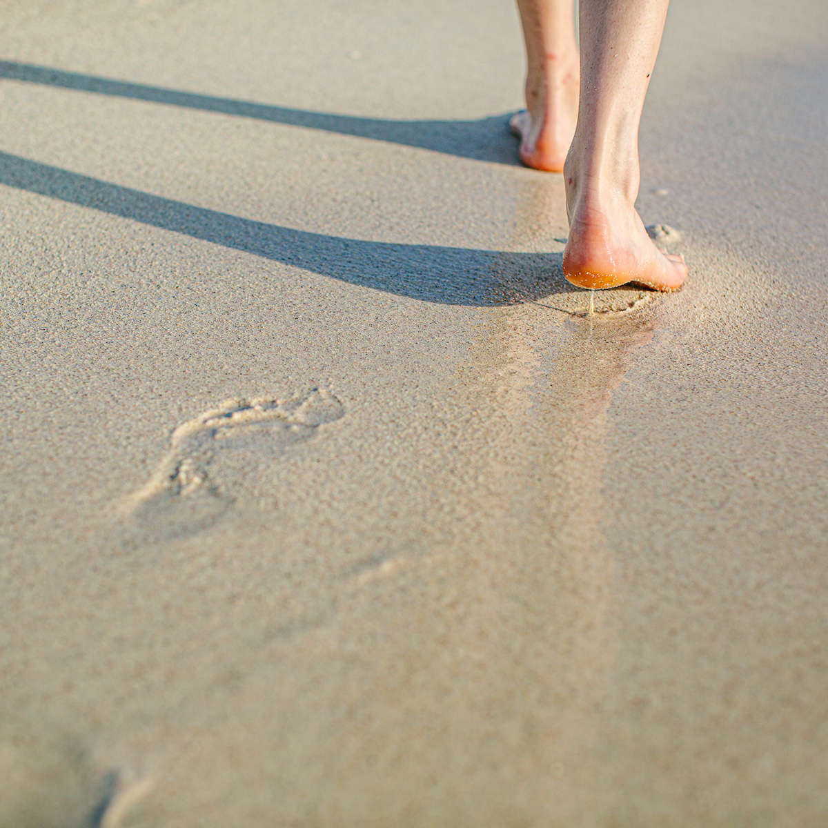 Footprints on beach