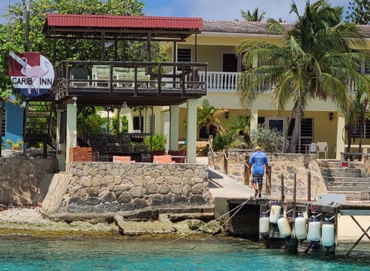 Building exterior facing the ocean