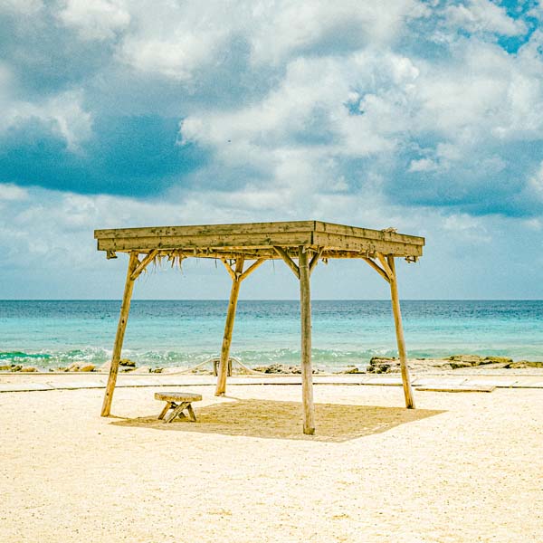 Cabana hut on sandy beach