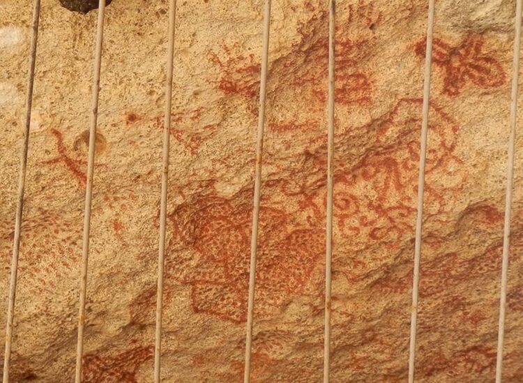 Close up shot of Indian inscriptions