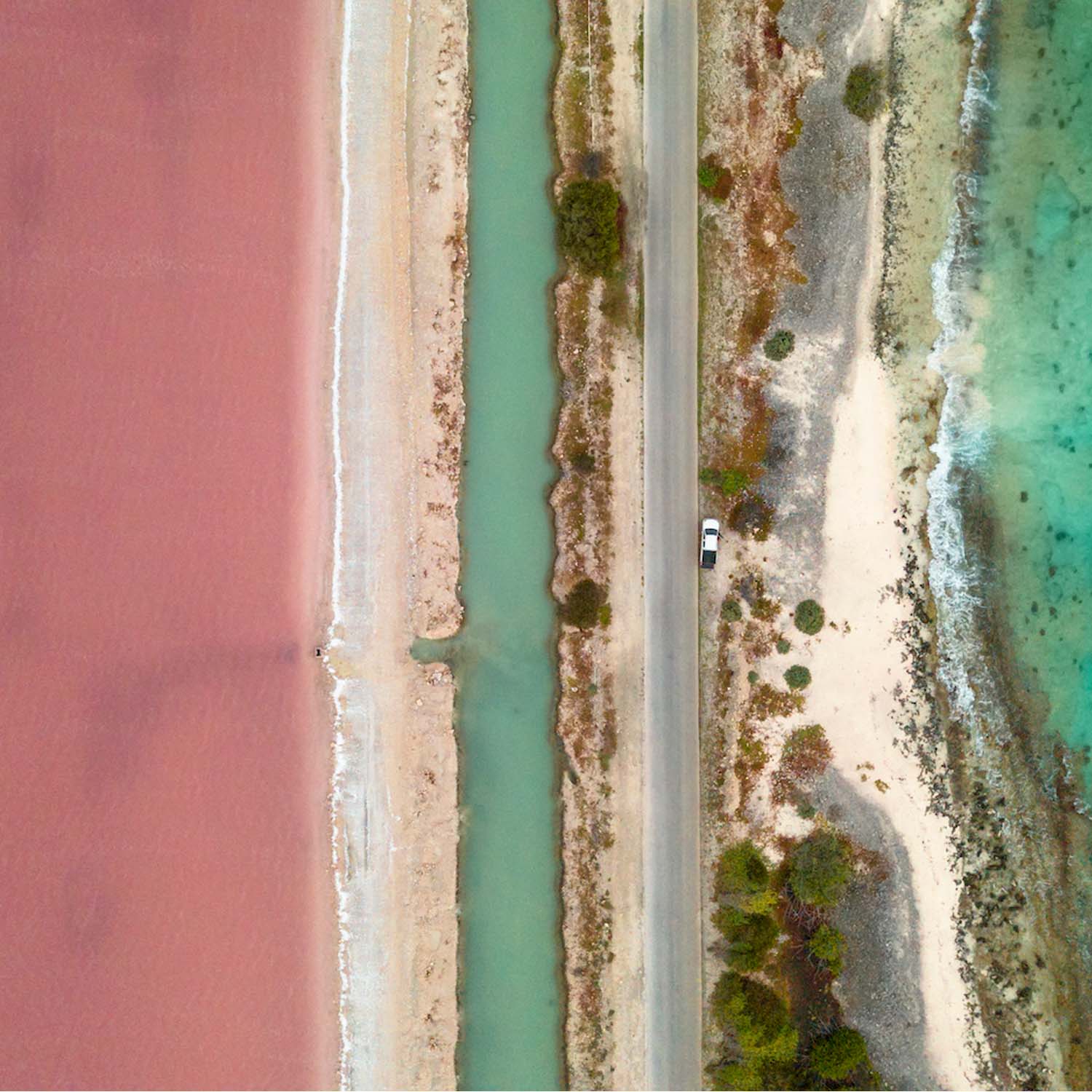 Aerial view of salt pans